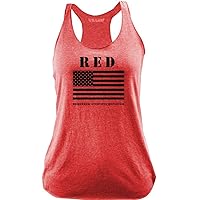 Women's RED Friday Flag Remember Everyone Deployed Tank Top