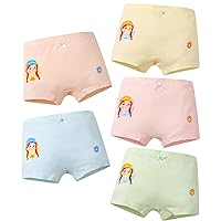 Kids Underwear Girls Cute Little Girls Pattern Cotton Boxer Briefs (Pack of 10)