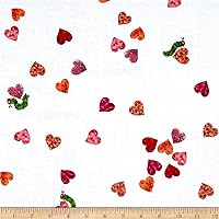 The Very Hungry Caterpillar I Love You Small Hearts Red, Fabric by the Yard