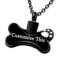 Fanery sue Pet Ashes Necklace Personalized Quote Dog Memorial Gifts for Loss of Dog/Cat Cremation jewelry Pets Loss Sympathy Gift Keepsake