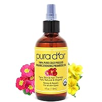 Organic Evening Primrose Oil (4oz) 100% Pure Cold Pressed w/Natural Essential Fatty Acids & Antioxidant Rich - Moisturizes, Rejuvenates, Renews & Restores - Skin, Hair & Face