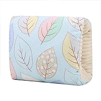 Garosa 100% Cotton Baby Nursing Pillow for Newborn, Arm Strain Relief, Positioning Baby Properly for Bottle Feeding or Breastfeeding with Compact and Lightweight Design (Blue Leaves