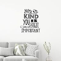 Wall Decal You is Kind You is Smart You is Important Removable Vinyl Sticker Funny Sayings Art Wall Art Sticker Wall Decor Home Decoration for Girl Boy Bedroom Living Room Office 28 Inches