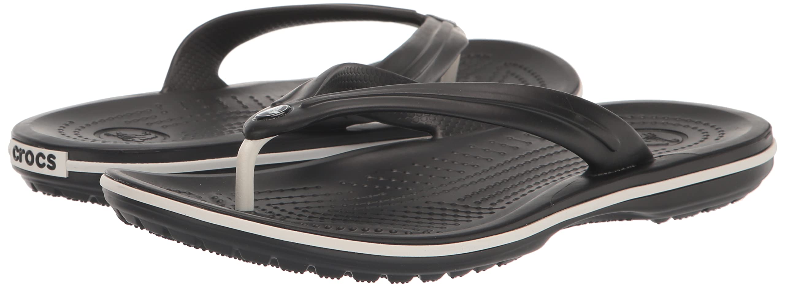 Crocs Unisex Crocband Flip Flops, Black, 6 Men/8 Women