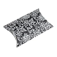 Homeford Damask Print Pillow Boxes, 3-Inch, 12-Piece (Black/White)