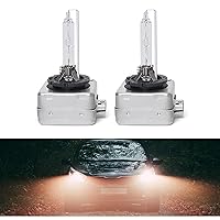 2 PCS D1S Car HID Light Bulb, 6000K 35W Ultra-bright Instant Plug-and-play Replacement Lamp, 360° No Blind Spot Auxiliary Lighting Accessories, Suitable for Most Car Models (Silver)