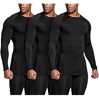TSLA 1 or 3 Pack Men's UPF 50+ Long Sleeve Compression Shirts, Athletic Workout Shirt, Water Sports Rash Guard