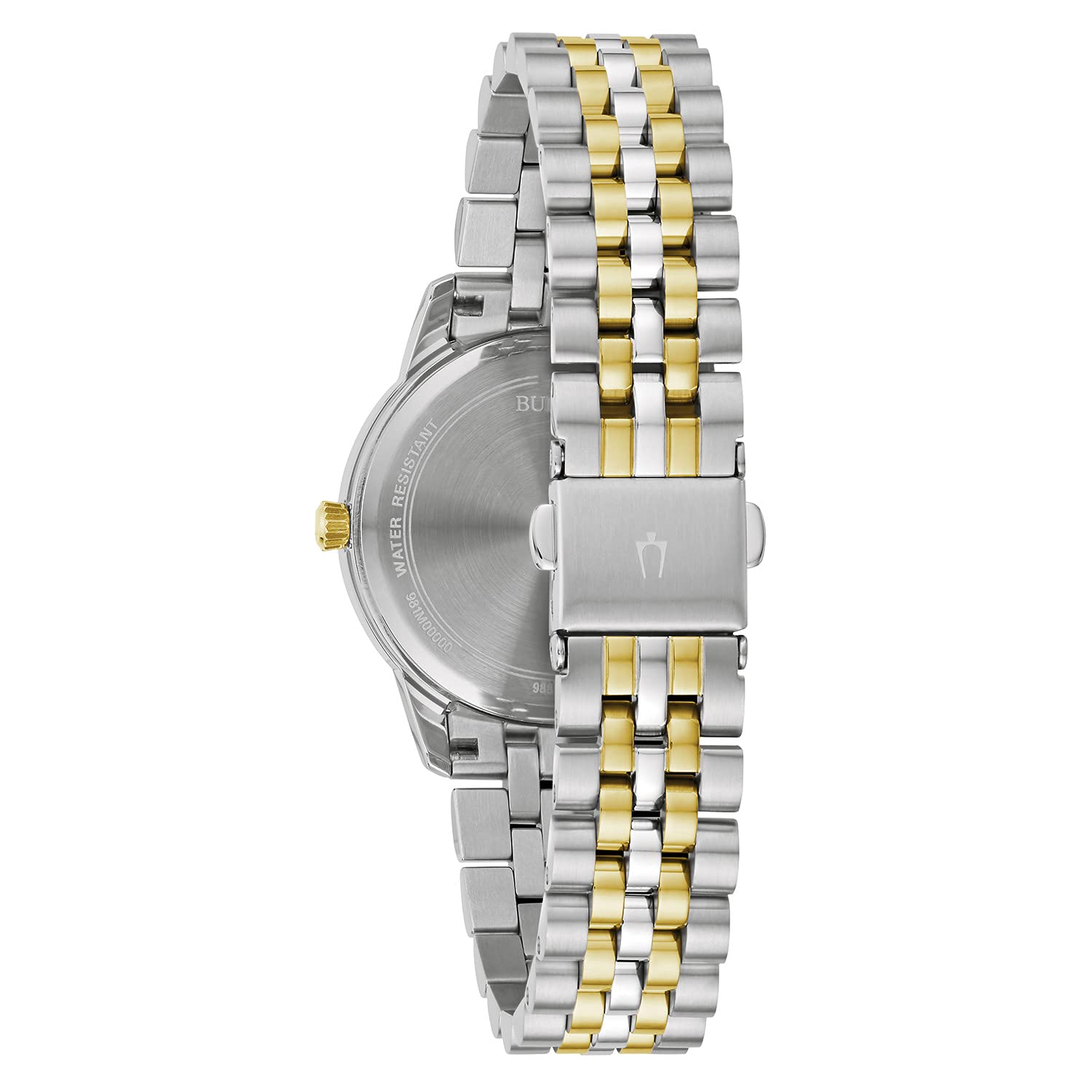 Bulova Ladies' Classic Diamond Two-Tone Gold Stainless Steel 3-Hand Calendar Date Quartz Watch