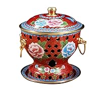 Single Person Small Copper Pot Old Beijing Small Fat Cow Hot Pot Chinese Traditional Cloisonne Hot Pot Commercial Alcohol Shares Red Copper Hot Pot (Color : Red, Size : One Size)