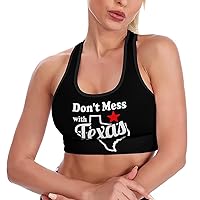 Don't Mess with Texas Breathable Sports Bras for Women Workout Yoga Vest Underwear Crop Tops Gym