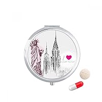 I Love New York America Country City Travel Pocket Pill case Medicine Drug Storage Box Dispenser Mirror Gift