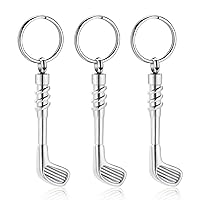 3Pcs Golf Clubs Cremation Urn Necklace for Ashes Stainless Steel Funeral Memorial Cremation Jewelry Ashes Holder Pendant Keepsake Gift