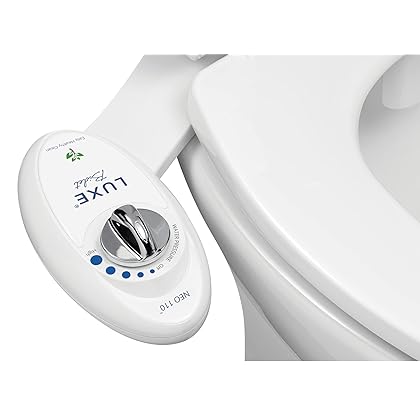 LUXE Bidet NEO 110 - Fresh Water Non-Electric Bidet Attachment for Toilet Seat, Adjustable Water Pressure, Rear Wash (White)