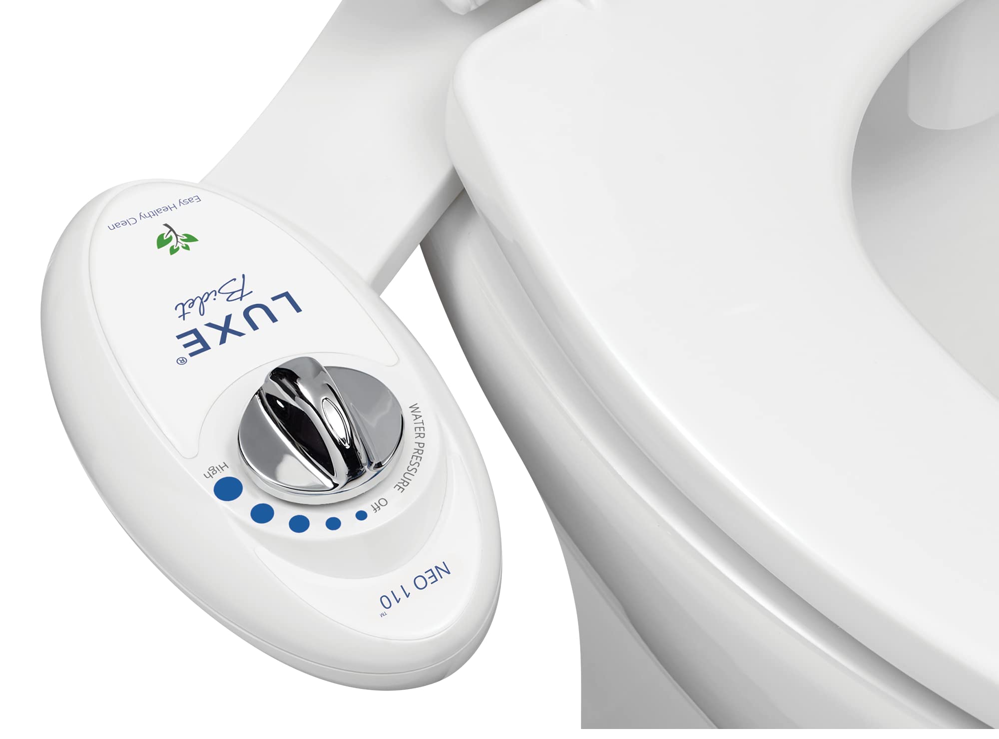 LUXE Bidet NEO 110 - Fresh Water Non-Electric Bidet Attachment for Toilet Seat, Adjustable Water Pressure, Rear Wash (White)