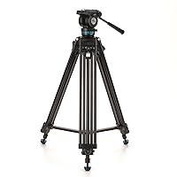 Benro KH25PC Video Tripod with Head, 15lb Payload, Continuous Pan Drag, Anti-Rotation Camera Plate (KH25PC)