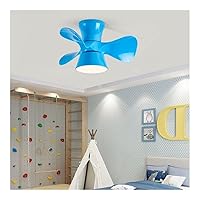 Ceiling Fan with Lights Led Ceiling Fan with Light 3 Colour Changeable Ceiling Fan Lights with Remote Control Adjustable Speed & Timing Low Noise for Dining Room, Bedroom/Blue/55Cm/21.6Inch