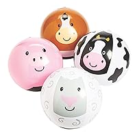 Farm Animal Beach Balls | 10-11 Inches | 12 Pack Pool Party Favors