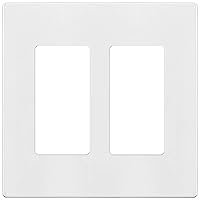 ENERLITES - SI8832-W-STICKER Screwless Decorator Wall Plates Child Safe Outlet Covers, Size 2-Gang 4.68