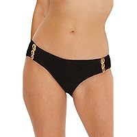 Trina Turk Women's Standard Black Sands Hipster Bikini Bottom, Cheeky Coverage, Swimwear Separates