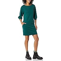 Amazon Essentials Women's Fleece Blouson Sleeve Crewneck Sweatshirt Dress (Available in Plus Size)