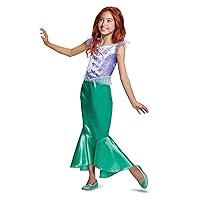 Disguise Deluxe Little Mermaid Ariel Child Costume with Wand Size M 7-8 