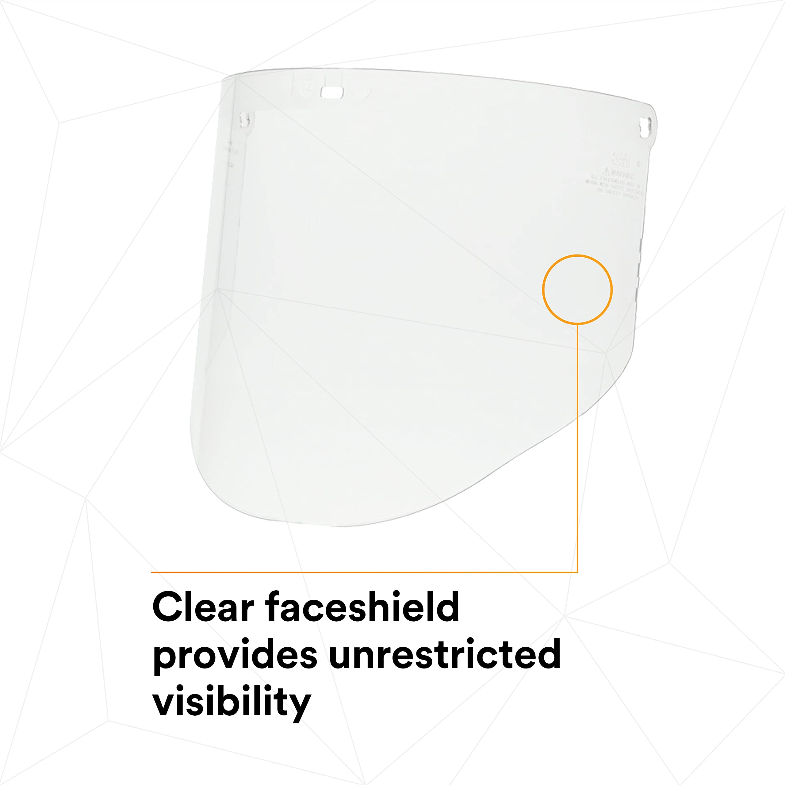 3M Clear Polycarbonate Faceshield WP96, 82701-00000, Molded
