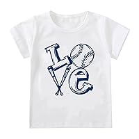 Toddler Baby Girls Vest T Shirt Tops Love Baseball Print Vest T Shirt Tops Summer Clothes Small Kids