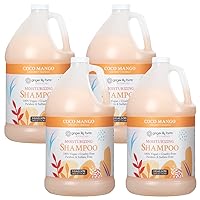 Ginger Lily Farms Botanicals Moisturizing Shampoo for All Hair Types, Coco Mango, 100% Vegan & Cruelty-Free, Coconut Mango Scent, 1 Gallon Refill (Pack of 4)