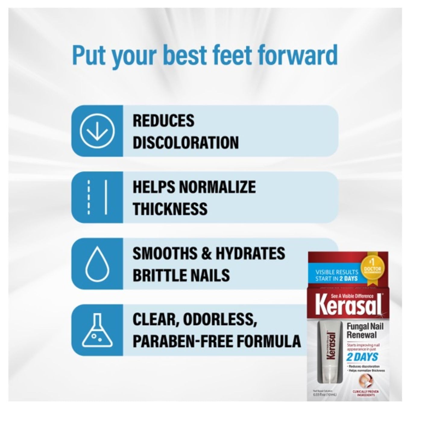 Kerasal Nail Renewal, Restores Appearance of Discolored or Damaged Nails, 0.33 fl oz (Packaging May Vary)