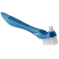 GUM Denture Brush - Dual Headed Hard Bristle Toothbrush for Dentures & Acrylic Retainers - Dentist Recommended Denture Cleaner (6pk)