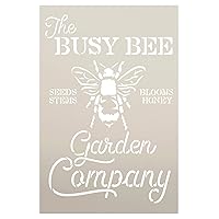 Busy Bee Garden Company Stencil by StudioR12 | DIY Spring Farmhouse Kitchen Home Decor | Seeds, Stems, Blooms, & Honey | Craft & Paint Wood Signs | Reusable Mylar Template | Select Size (12 x 18 inch)