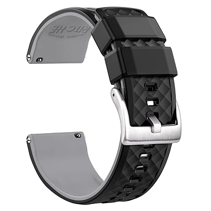 Ritche 19mm Silicone Watch Bands Quick Release Rubber Watch Bands for Men