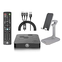 BuzzTV XRS4500 Max Android 9 4GB Ram 128GB Storage 4K Ultra HD + Extra Cell Phone Tablet Desk Stand + Extra 3 in 1 Phone Charger