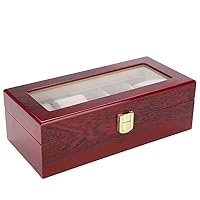 CHCDP Jewelry Box- Watch Black Leather Box Case Display Organizer Storage Tray for Men & Women