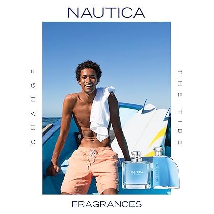 Nautica Voyage Eau De Toilette for Men - Fresh, Romantic, Fruity Scent - Woody, Aquatic Notes of Apple, Water Lotus, Cedarwood, and Musk - Ideal for Day Wear - 3.3 Fl Oz