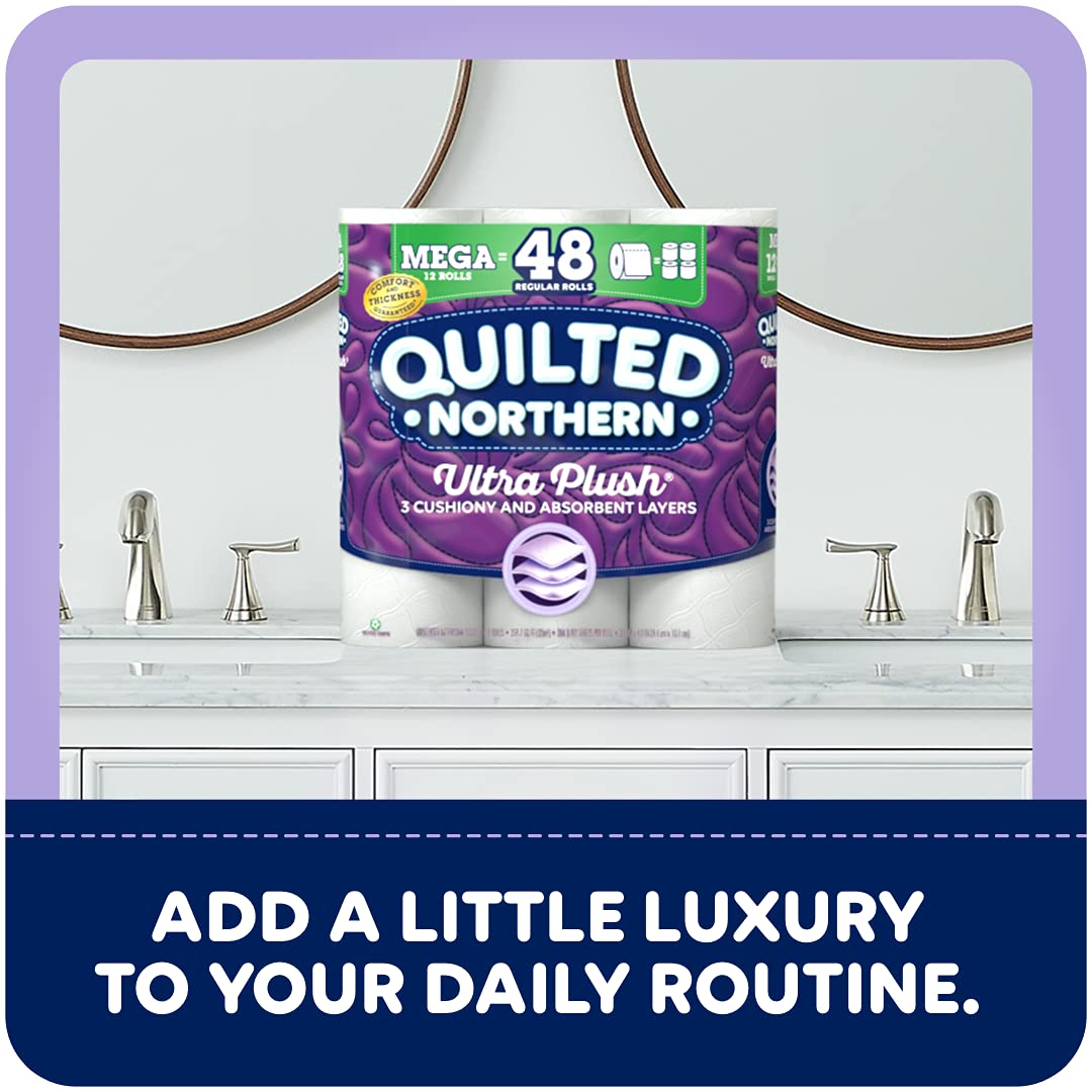 Quilted Northern Ultra Plush Toilet Paper, 24 Supreme Rolls = 105 Regular Rolls, 3-ply Bath Tissue