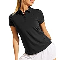 Haimont Women's Golf Polo Shirts Dry Fit 4 Button Short Sleeve Cool Tennis Shirt Casual Work Collared Shirts Moisture Wicking