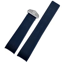 Rubber Watchband For TAG WAY201A/WAY211A 300|500 Wrist Strap 21mm 22mm Arc End Black Blue Watch Band With Folding Buckle