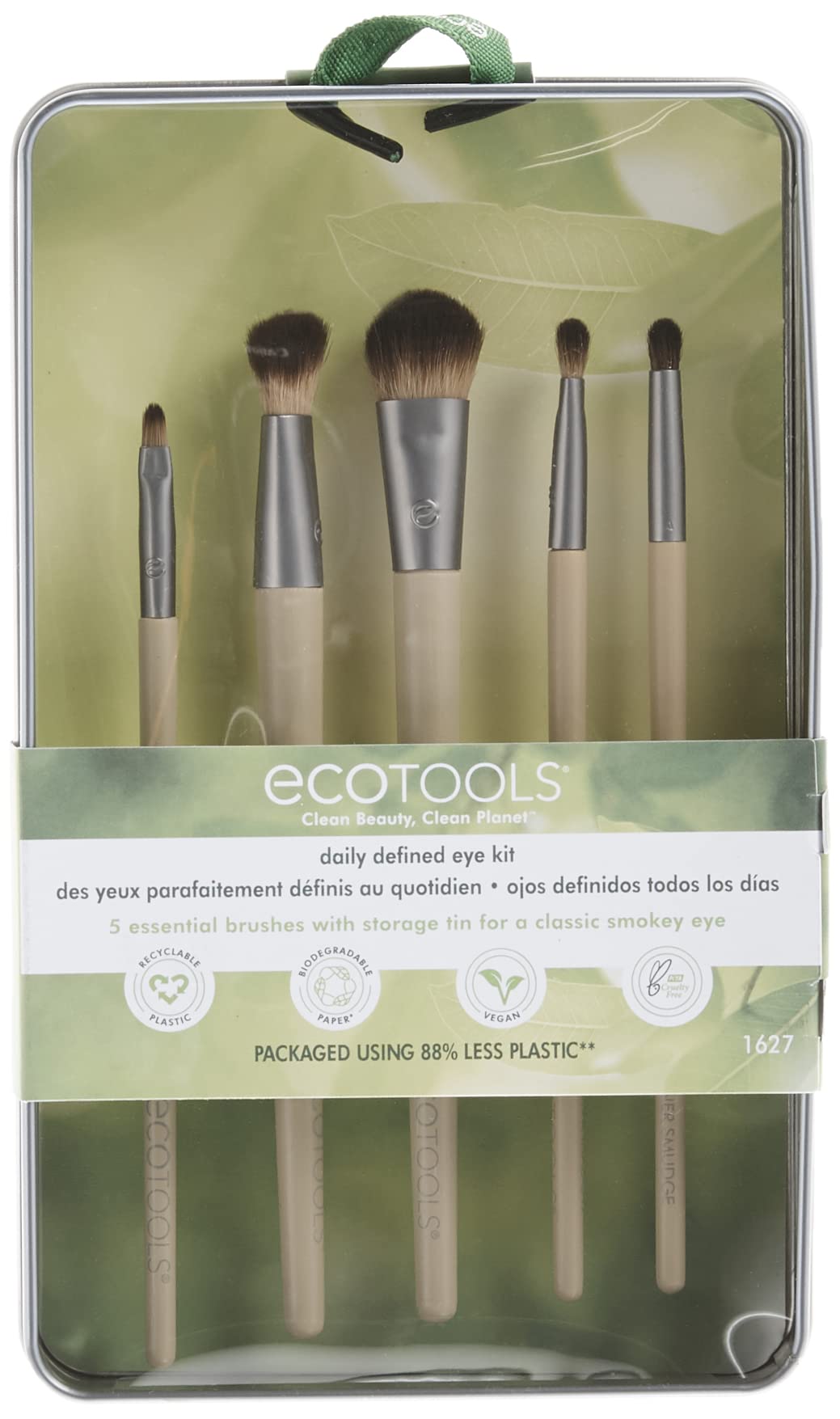 EcoTools Daily Defined Eye Makeup Brush Kit, Travel Friendly, Versatile Eye Makeup Looks, Convenient Makeup Tools On-The-Go, For Eyeshadow & Eye Liner, Eco-Friendly Makeup Brushes, 6 Piece Set