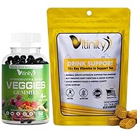 Drink Support Supplement + Made with Real Super Veggies Delicious Gummy Duo
