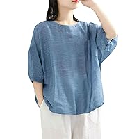 Womens Tshirts Women's Loose Fit Short Sleeve Blouses Summer Casual Tops Shirts Long Sleeve Tees