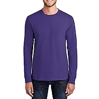 Mens 100% Cotton Casual Tall Long Sleeves Regular Fit Essential T-Shirt
