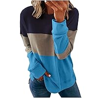 Women Long Sleeve Sweatshirts Trendy Crewneck Pullover Tops Casual Loose Fit Shirts Fall Fashion Tunic Tops