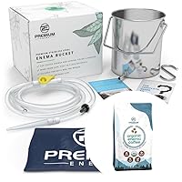Stainless Steel Coffee Enema Bucket Kit with 1lb Organic Enema Coffee - Organic Home Colonic Kit for Men/Women - Ideal for Colon and Liver Cleansing, Detoxifying Enemas