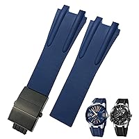 26mm Rubber Steel Folding Buckle Watch Band Fit for Ulysse Nardin Blue Black Brown Sport Waterproof Strap accessories
