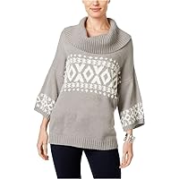 Style & Co. Womens Fair-Isle Cowl Pullover Sweater