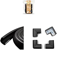 6ft Edge 4 Corners - Bundle & Save - RovingCove HeftyFit Edge Guard (6ft Edge Only, Onyx Black) + RovingCove HeftyFit Corner Guards (4 Corners, Onyx Black)