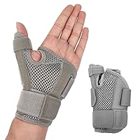 New Upgraded Thumb & Wrist Brace for Left or Right Hand - Spica Splint Brace for Carpal Tunnel, Tendonitis, & Arthritis in Hands or Fingers，Universal Size Thumb Support for Arthritis, Tenosynovitis, CMC Joint Repetitive Injuries - Compression Support for Women Men (Pack of 1)(Left and right universal-Grey)
