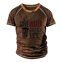 Mens Shirts Casual,Short Sleeve Plus Size Casual Top Summer Loose Vintage T Shirt Outdoor Printed Tees Blouse
