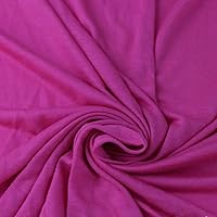 Texco Inc Lightweight Solid Color 100% Rayon Jersey Knit 2-Way Stretch Decoration Apparel DIY Fabric, Fuchsia 1 Yard